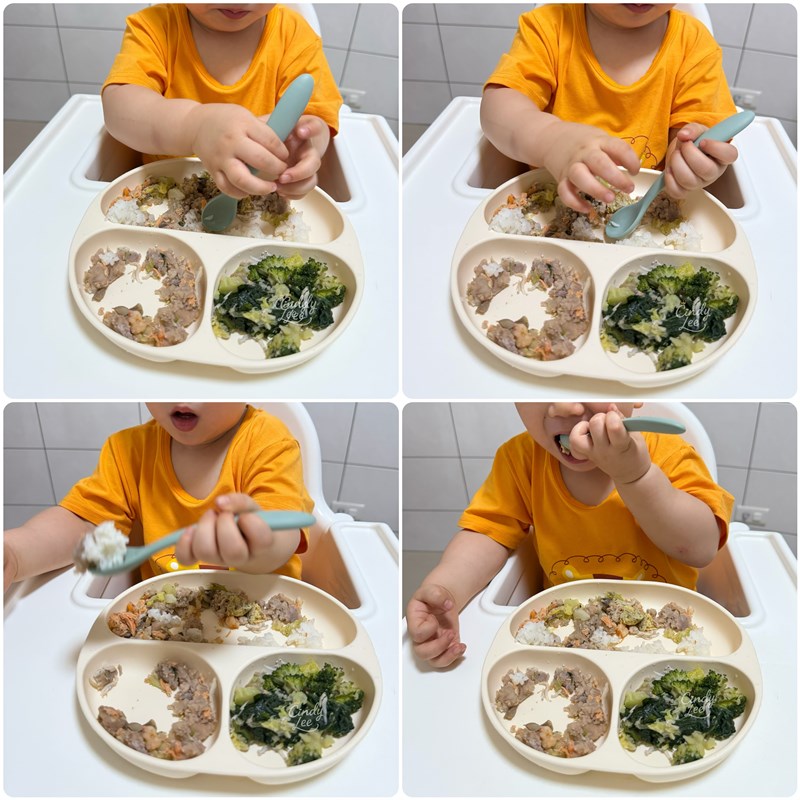 [育兒] 媽咪學苑【赫媽咪寶寶矽膠餐具組+水杯+剪刀+恐龍組